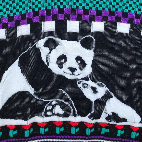 Vintage 80s Custom Designs Panda Sweater - Picture 2 of 4